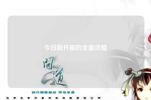 今日新開(kāi)服的全面攻略