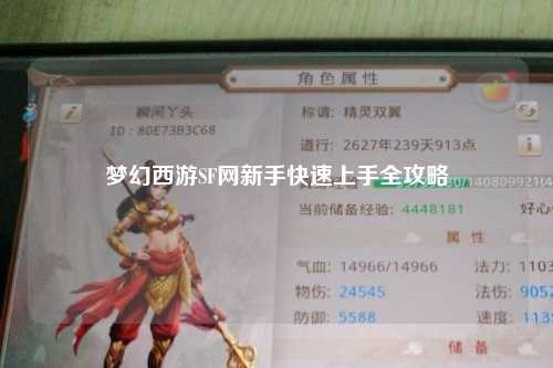 夢幻西游SF網(wǎng)新手快速上手全攻略