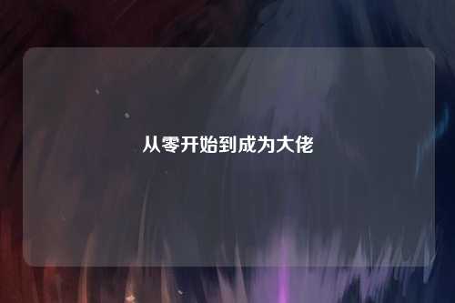 從零開始到成為大佬